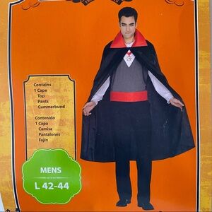 New Mens Vampire Halloween Party Costume 4-piece Set Size Large L 42-44